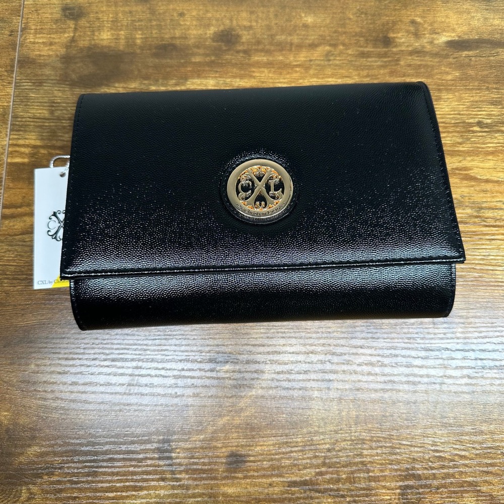 NEW CXL by Christian Lacroix Paris Caviar Clutch Black CXLH24988-BLAK Wallet